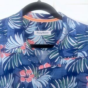 Tommy Bahama Blue Floral Casual Button Down Shirt